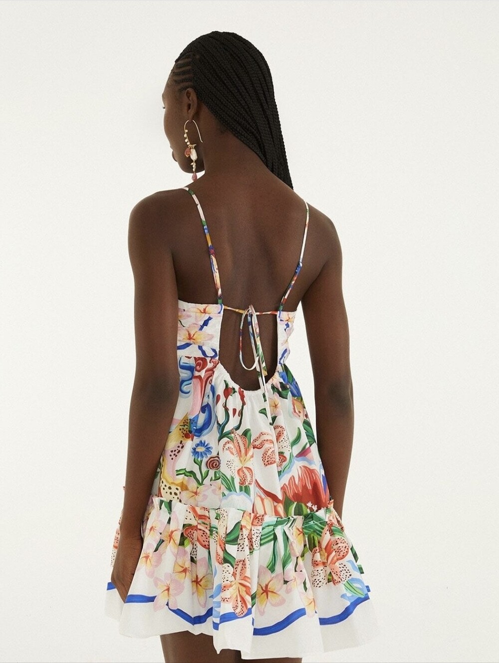Off-White Garden Of Life Scarf Ruffled Mini Dress - Picture 3 of 4